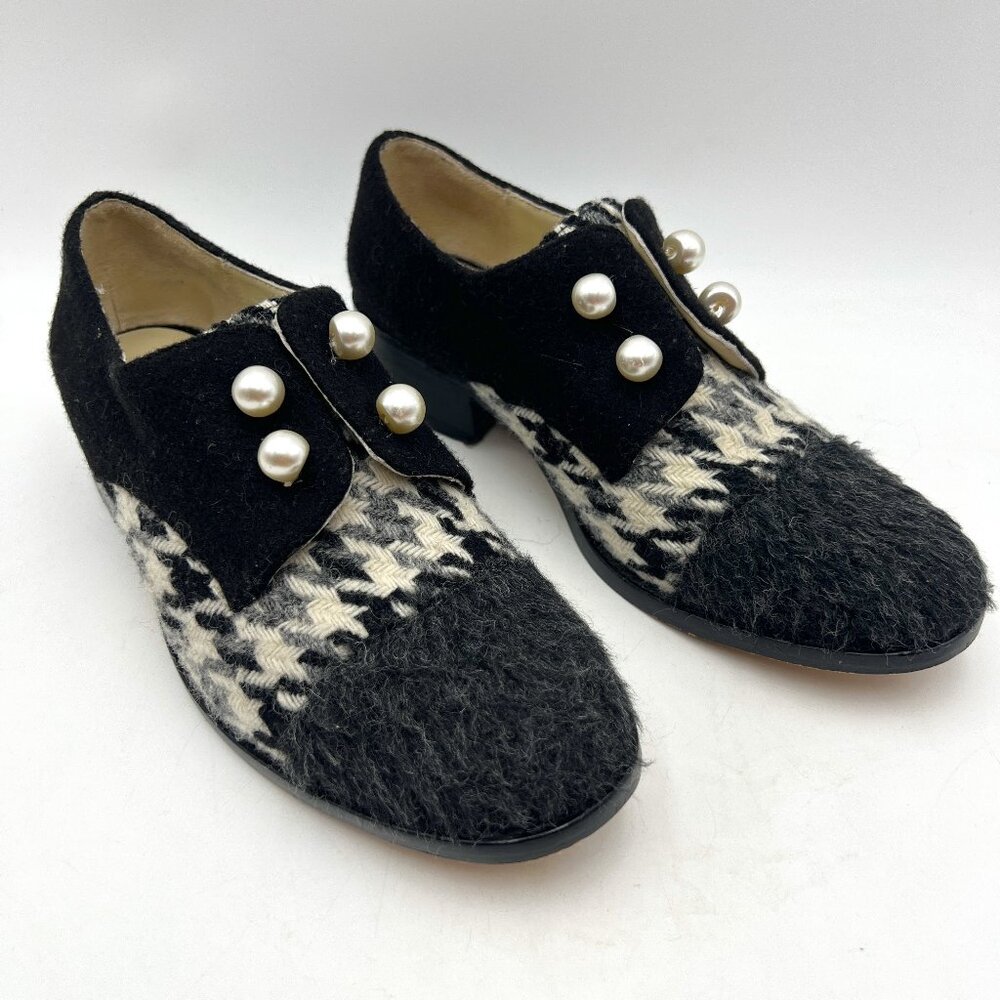 Bettye Muller Optimist Mohair Wool Tweed Oxford Loafers Size 8